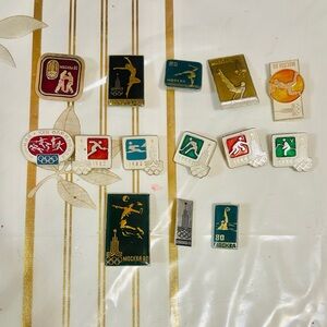 Set of 14 pcs Pins Badges Olympic Games 1980 Moscow Soviet Union Sport USSR